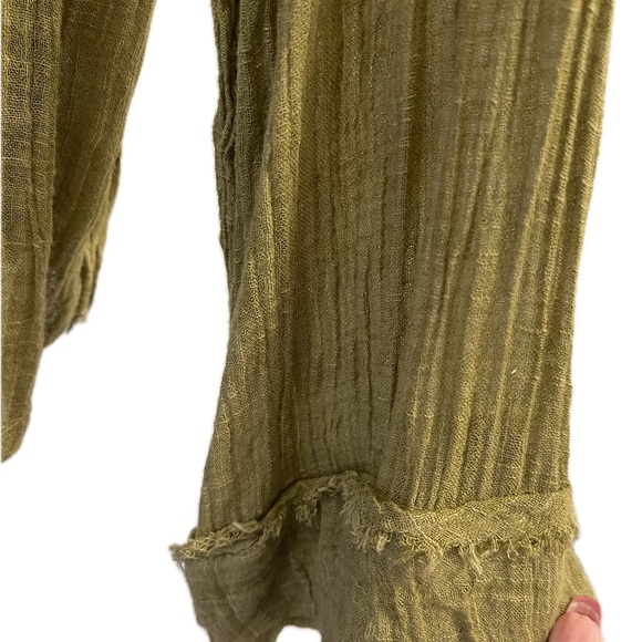 Women’s green size small We the Free tie front,one button cardigan,with fringes - Picture 7 of 10